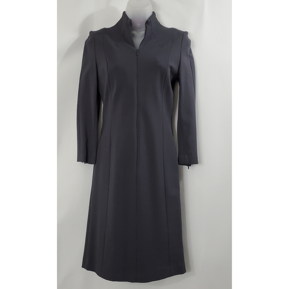 Lavia Front Zip Grey Sheath Dress